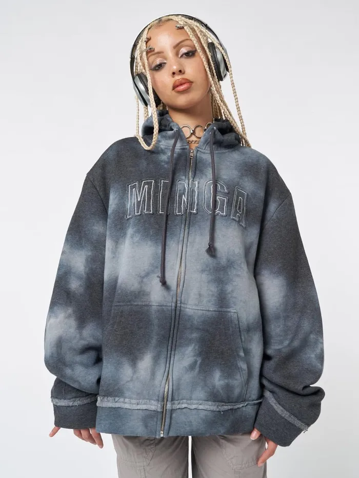 Women Minga London Sweaters and Hoodies Minga Tie Dye Zip Up Hoodie