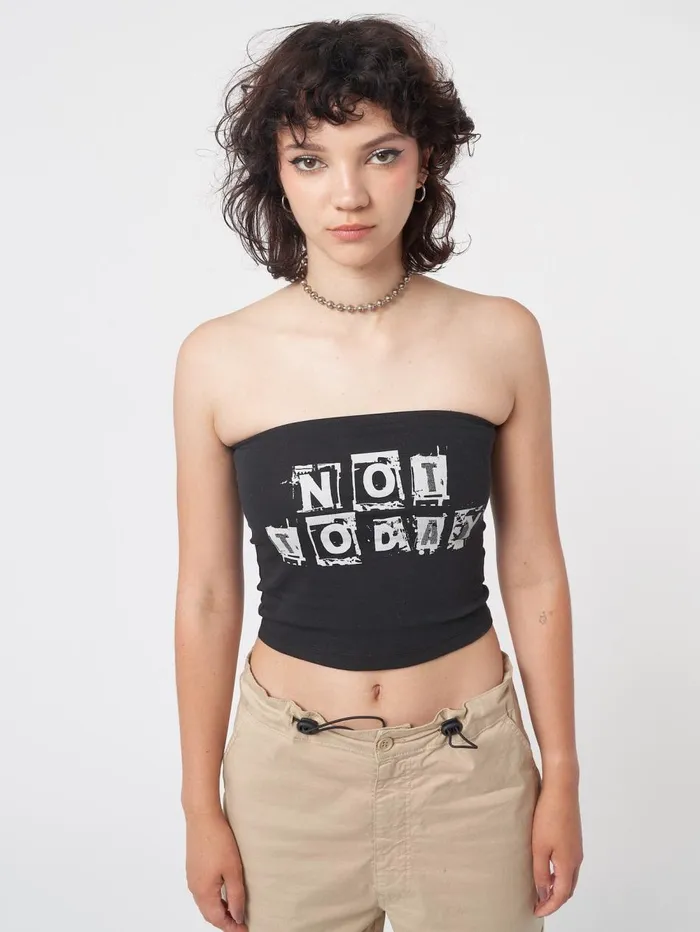 Women Minga London Tops and TShirts Not Today Black Tube Top