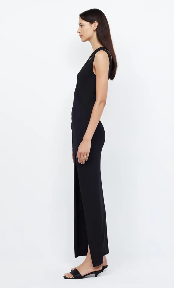 Women MIRA ASYM KNIT MAXI DRESS 8211 BLACK Bec Bridge Wedding Guest