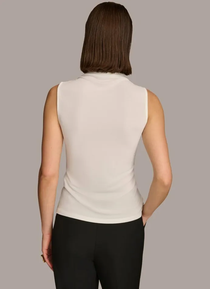 Women MOCK NECK TOP Cream Donna Karan New York Sweaters And Tops Women MOCK NECK TOP Cream Donna Karan New York Sweaters And Tops