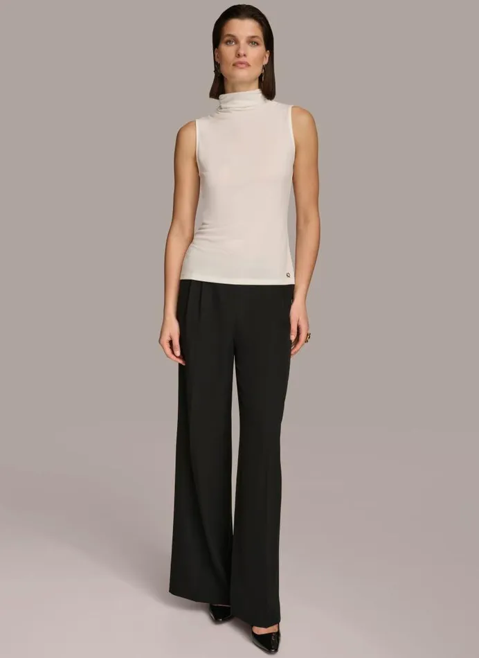 Women MOCK NECK TOP Cream Donna Karan New York Sweaters And Tops Women MOCK NECK TOP Cream Donna Karan New York Sweaters And Tops