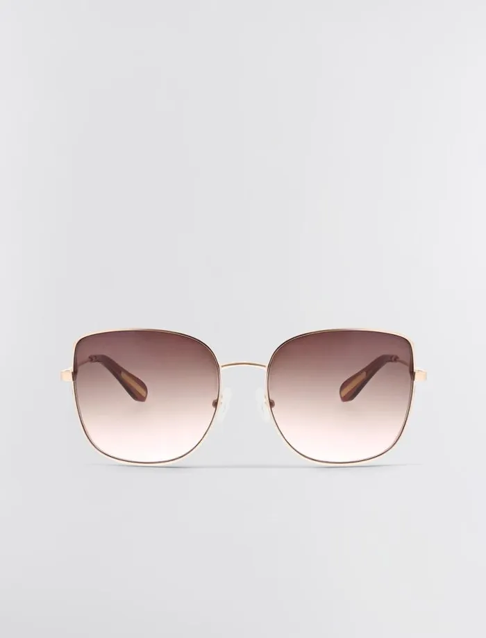 Women Muse Square Sunglasses Shiny Rose Gold BCBG Sunglasses