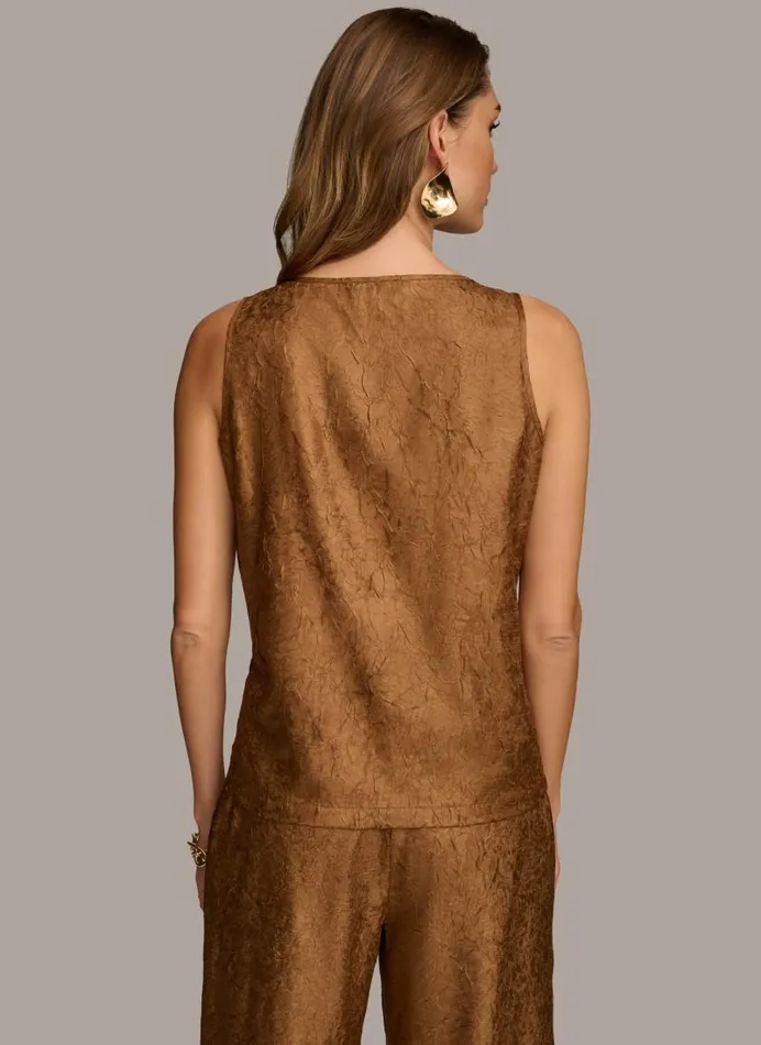 Women NOVELTY SCOOP NECK TOP Bronze Donna Karan New York Sweaters And Tops Women NOVELTY SCOOP NECK TOP Bronze Donna Karan New York Sweaters And Tops