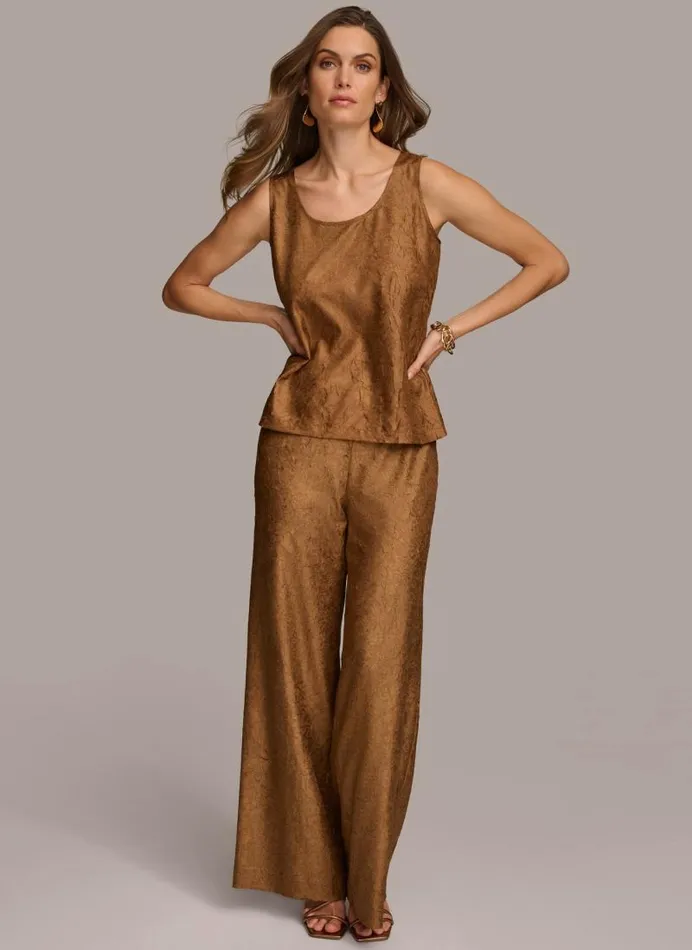 Women NOVELTY SCOOP NECK TOP Bronze Donna Karan New York Sweaters And Tops Women NOVELTY SCOOP NECK TOP Bronze Donna Karan New York Sweaters And Tops