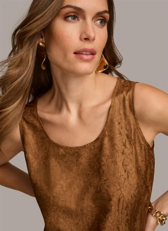 Women NOVELTY SCOOP NECK TOP Bronze Donna Karan New York Sweaters And Tops Women NOVELTY SCOOP NECK TOP Bronze Donna Karan New York Sweaters And Tops