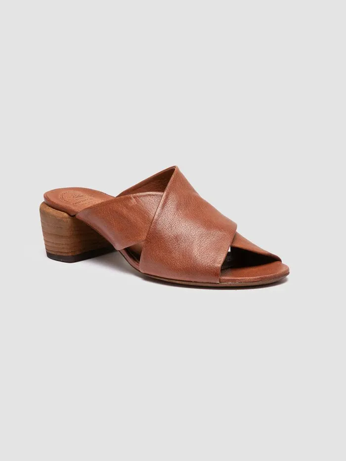 Women Officine Creative Footwear HADRY 007 Brown Leather Slide Sandals Women Officine Creative Footwear HADRY 007 Brown Leather Slide Sandals