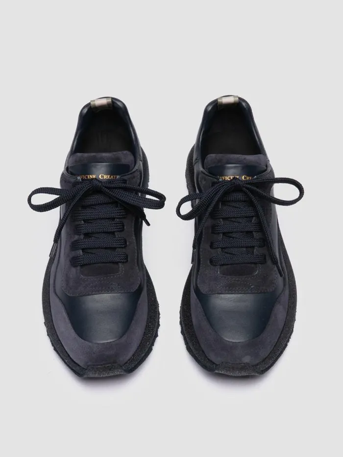 Women Officine Creative Footwear RACE RUBREX 101 Blue Leather And Suede Low Top Sneakers Women Officine Creative Footwear RACE RUBREX 101 Blue Leather And Suede Low Top Sneakers