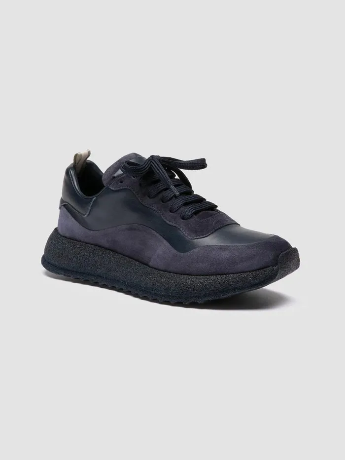 Women Officine Creative Footwear RACE RUBREX 101 Blue Leather And Suede Low Top Sneakers Women Officine Creative Footwear RACE RUBREX 101 Blue Leather And Suede Low Top Sneakers