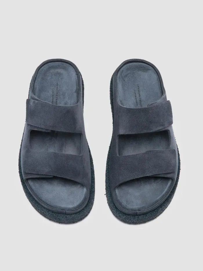 Women Officine Creative Footwear SANDS 105 Blue Suede Slide Sandals Women Officine Creative Footwear SANDS 105 Blue Suede Slide Sandals