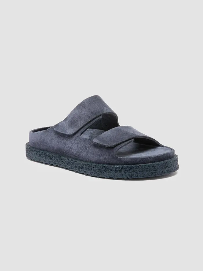 Women Officine Creative Footwear SANDS 105 Blue Suede Slide Sandals Women Officine Creative Footwear SANDS 105 Blue Suede Slide Sandals