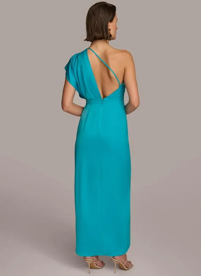 Women ONE SHOULDER DRAPE GOWN Lagoon Donna Karan New York Dresses And Jumpsuits Women ONE SHOULDER DRAPE GOWN Lagoon Donna Karan New York Dresses And Jumpsuits
