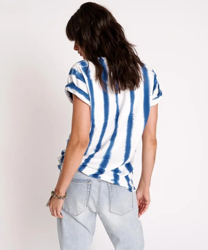 Women ORGANIC HAND PAINTED STRIPE UNISEX TEE One Teaspoon Tees and Tanks Women ORGANIC HAND PAINTED STRIPE UNISEX TEE One Teaspoon Tees and Tanks