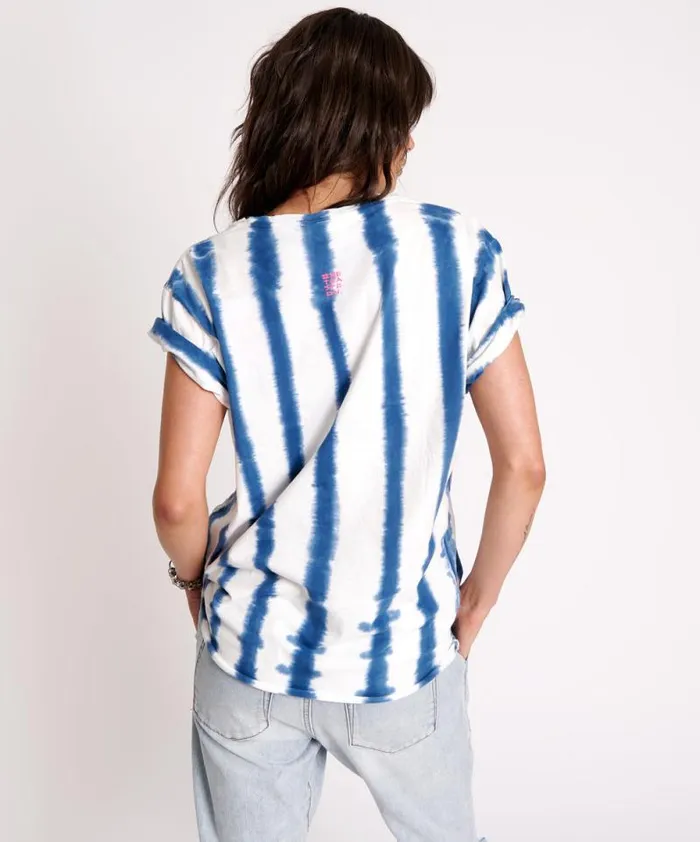 Women ORGANIC HAND PAINTED STRIPE UNISEX TEE One Teaspoon Tees and Tanks Women ORGANIC HAND PAINTED STRIPE UNISEX TEE One Teaspoon Tees and Tanks