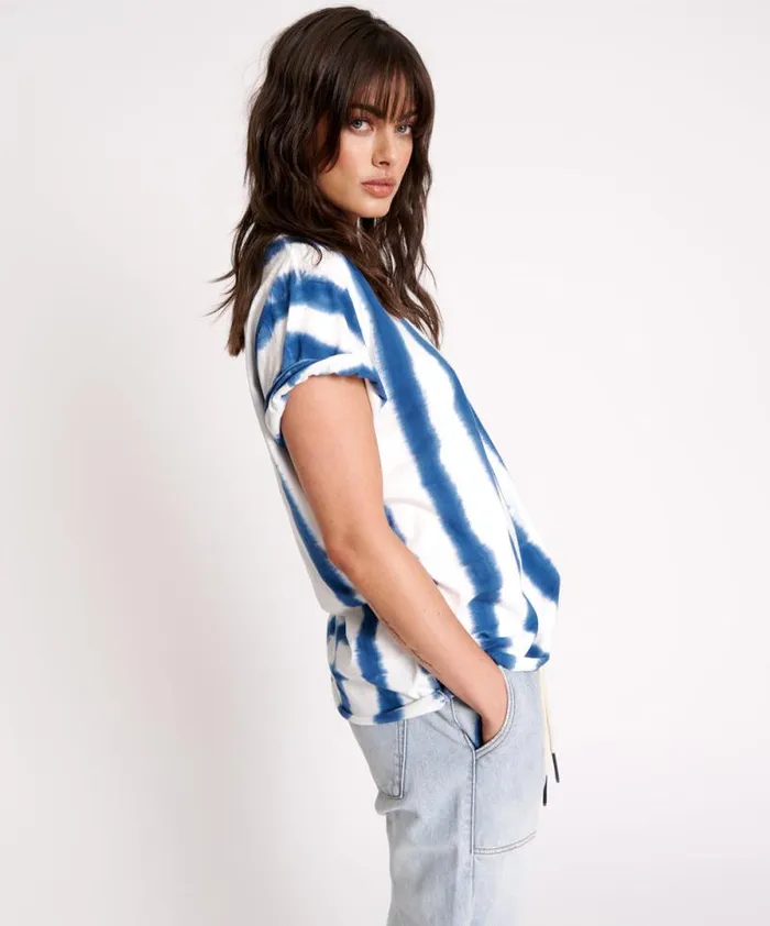 Women ORGANIC HAND PAINTED STRIPE UNISEX TEE One Teaspoon Tees and Tanks Women ORGANIC HAND PAINTED STRIPE UNISEX TEE One Teaspoon Tees and Tanks