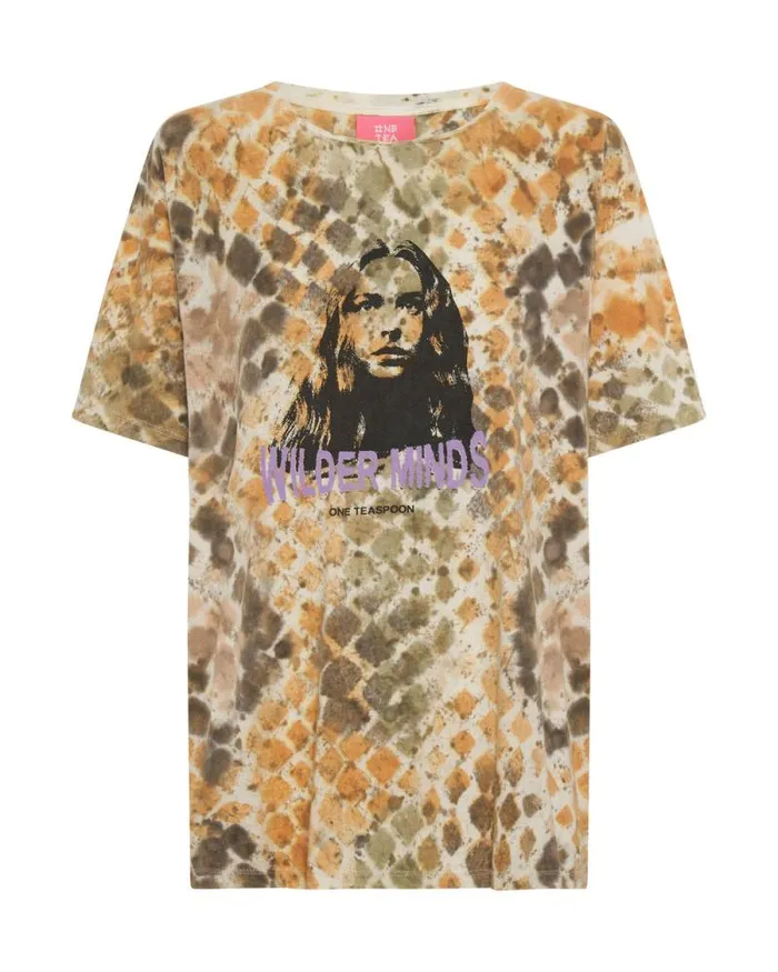 Women ORGANIC HAND PAINTED WILDER MINDS UNISEX TEE One Teaspoon Tees and Tanks Women ORGANIC HAND PAINTED WILDER MINDS UNISEX TEE One Teaspoon Tees and Tanks