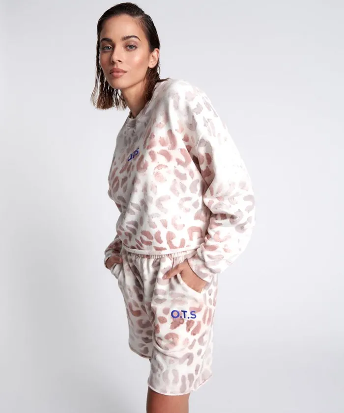 Women OTS COMMUTER CROP SWEATER PINK One Teaspoon Hoodies And Sweats Women OTS COMMUTER CROP SWEATER PINK One Teaspoon Hoodies And Sweats