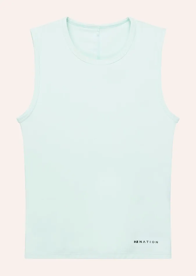 Women PE Nation FOUNDATION MUSCLE TANK IN HINT OF MINT Activewear