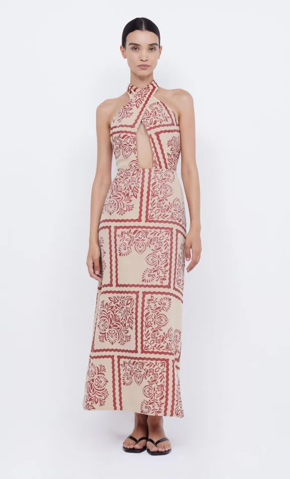 Women PALM BLISS HALTER MAXI 8211 SAHARA JACQUARD Bec Bridge Maxi Dresses