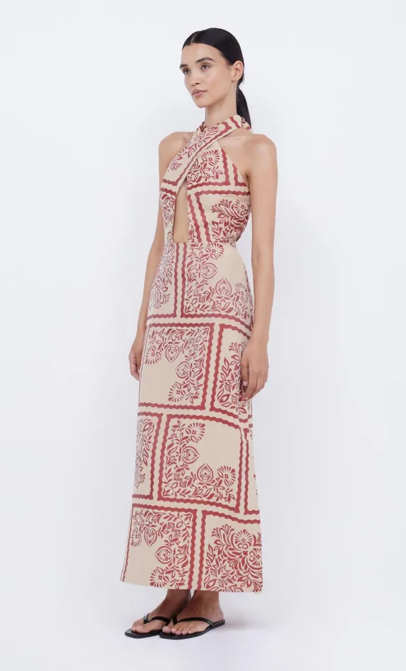 Women PALM BLISS HALTER MAXI 8211 SAHARA JACQUARD Bec Bridge Maxi Dresses