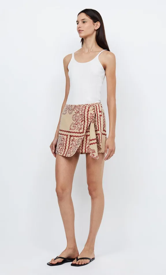Women PALM BLISS WRAP MINI SKIRT 8211 SAHARA JACQUARD Bec Bridge Skirts