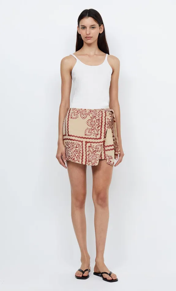 Women PALM BLISS WRAP MINI SKIRT 8211 SAHARA JACQUARD Bec Bridge Skirts