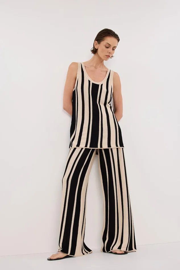 Women Pants DISSH DELPHI STRIPE WIDE LEG KNIT PANT