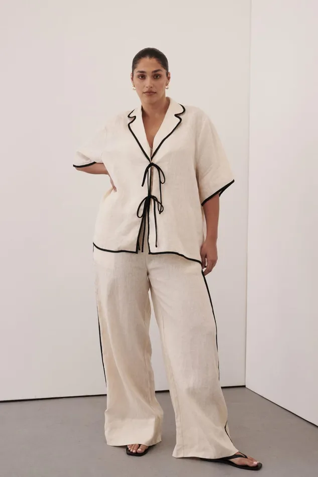 Women Pants DISSH VON CREAM LINEN PANT