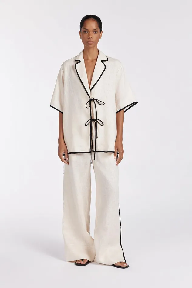 Women Pants DISSH VON CREAM LINEN PANT