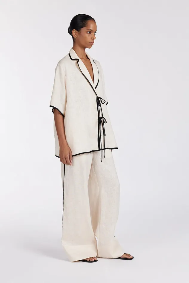Women Pants DISSH VON CREAM LINEN PANT