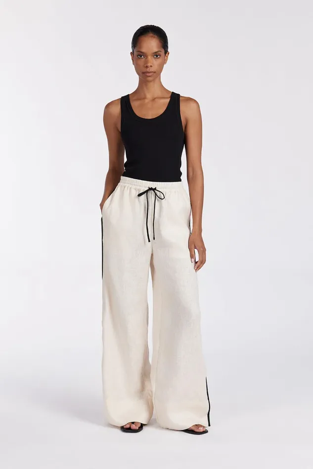 Women Pants DISSH VON CREAM LINEN PANT