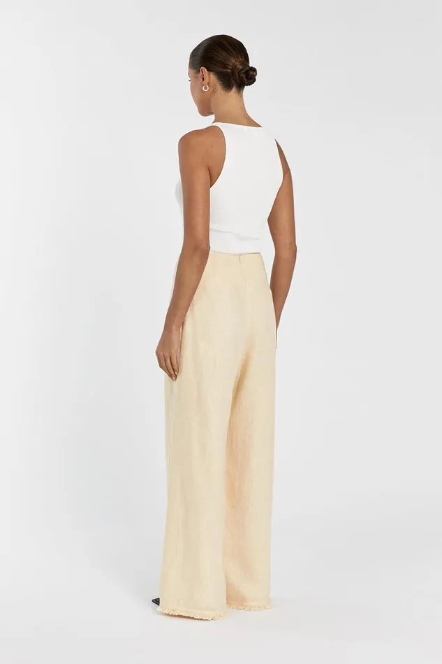 Women Pants DISSH ZAHARA LEMON LINEN FRINGED PANT