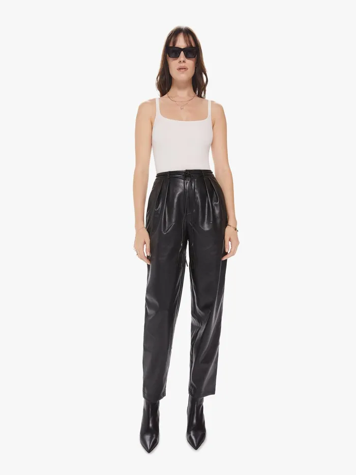 Women Pants Mother Denim The Twisty Tie Bounce Hover Black
