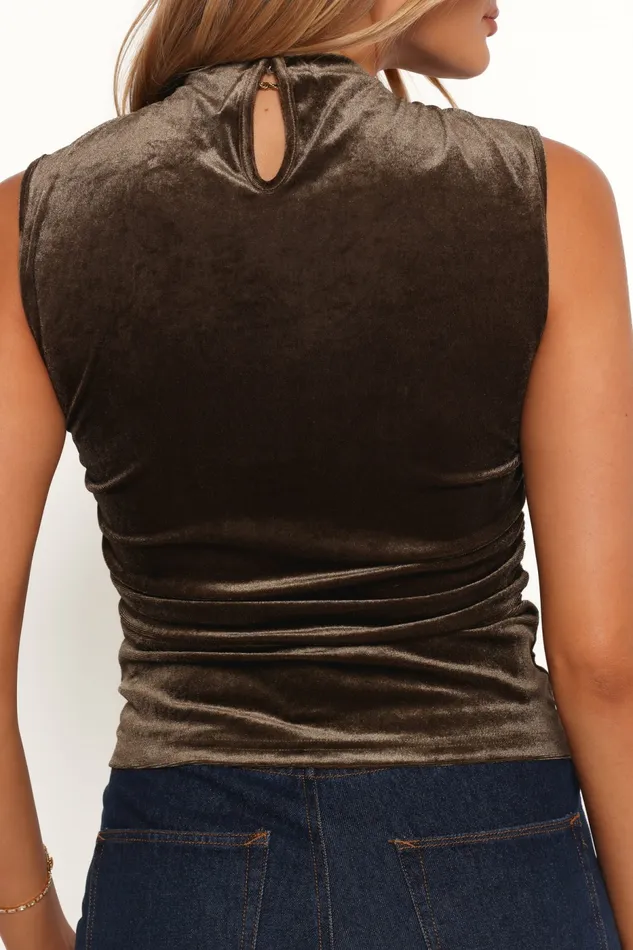 Women Petal and Pup Nissa Velvet Top Olive Tops