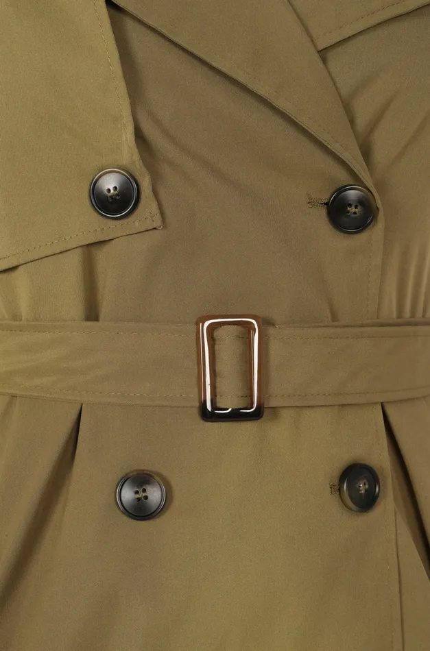 Women Petal and Pup Trina Button Front Trench Coat Olive Jackets and Coats