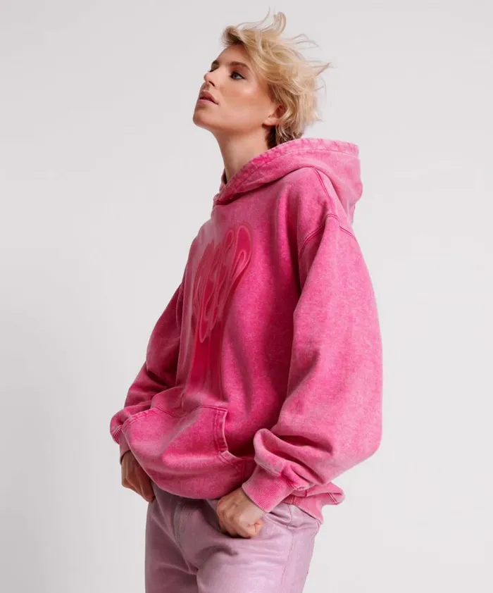 Women PINK ACID SPEED LONGLINE HOODY One Teaspoon Hoodies And Sweats Women PINK ACID SPEED LONGLINE HOODY One Teaspoon Hoodies And Sweats