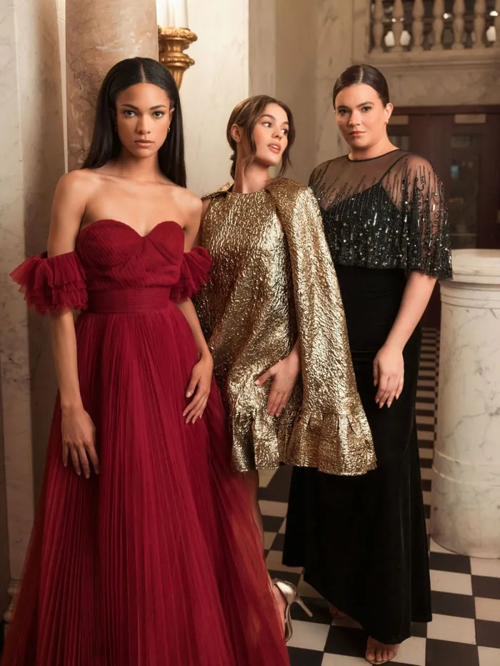 Women Plus Size Dresses Mac Duggal Sleeveless Velvet Dress With Embellished Cape Black