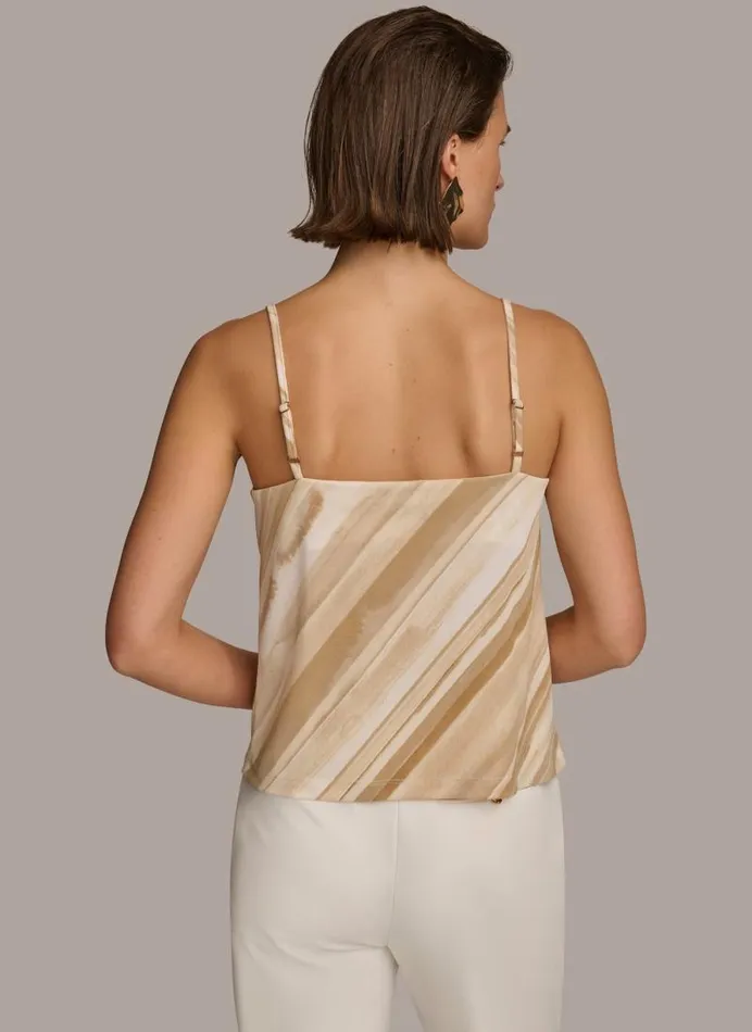 Women PRINTED COWL STRAPPY CAMI Beige Donna Karan New York Sweaters And Tops Women PRINTED COWL STRAPPY CAMI Beige Donna Karan New York Sweaters And Tops