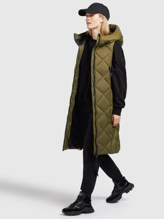 Women Quilted Vests KHUJO Weste DILA Oliv Oliv