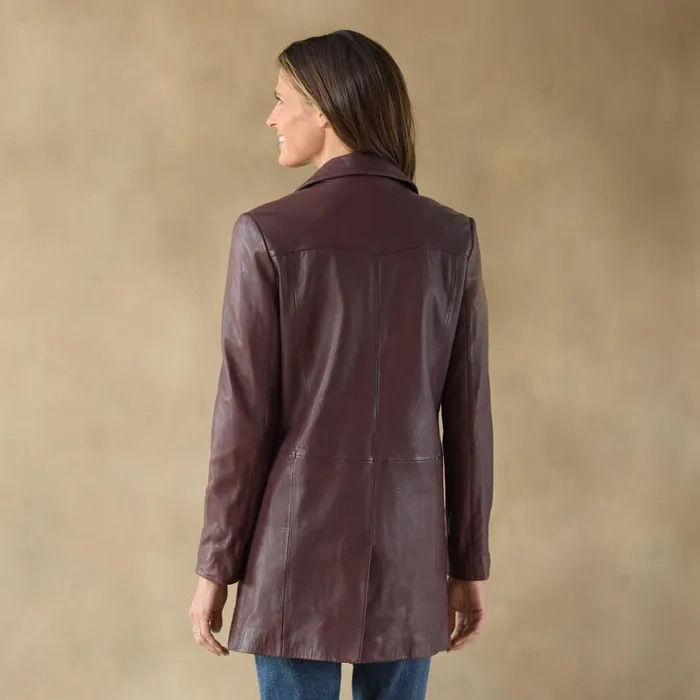 Women Rachel Leather Topper Mahogany Sundance Catalog Jackets and Coats Women Rachel Leather Topper Mahogany Sundance Catalog Jackets and Coats