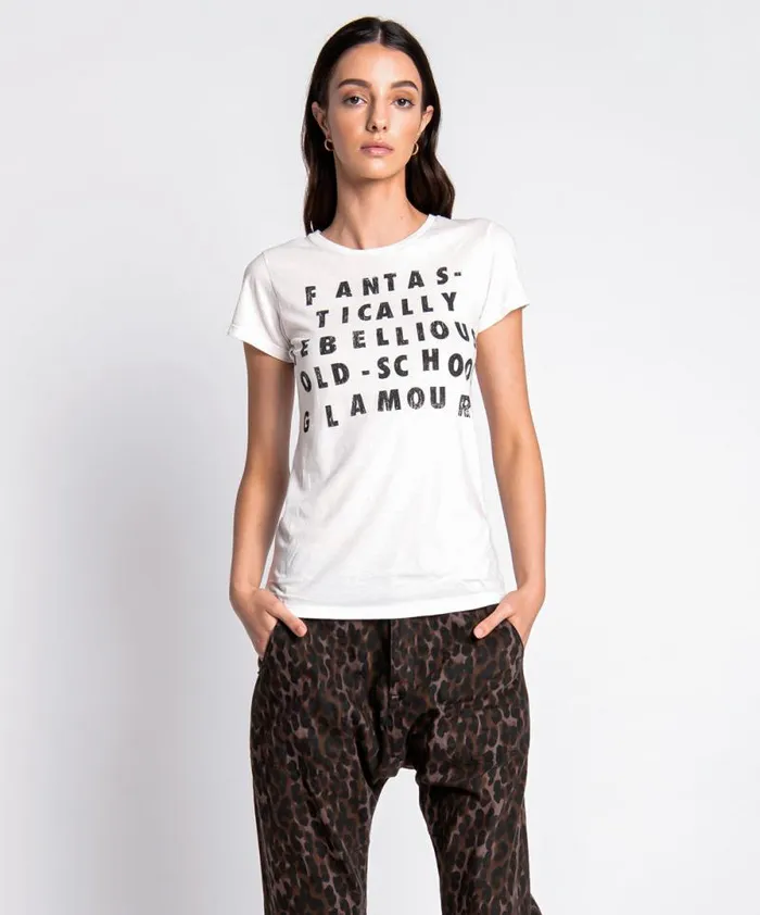 Women REBEL GLAM FITTED TEE One Teaspoon Basic Tees