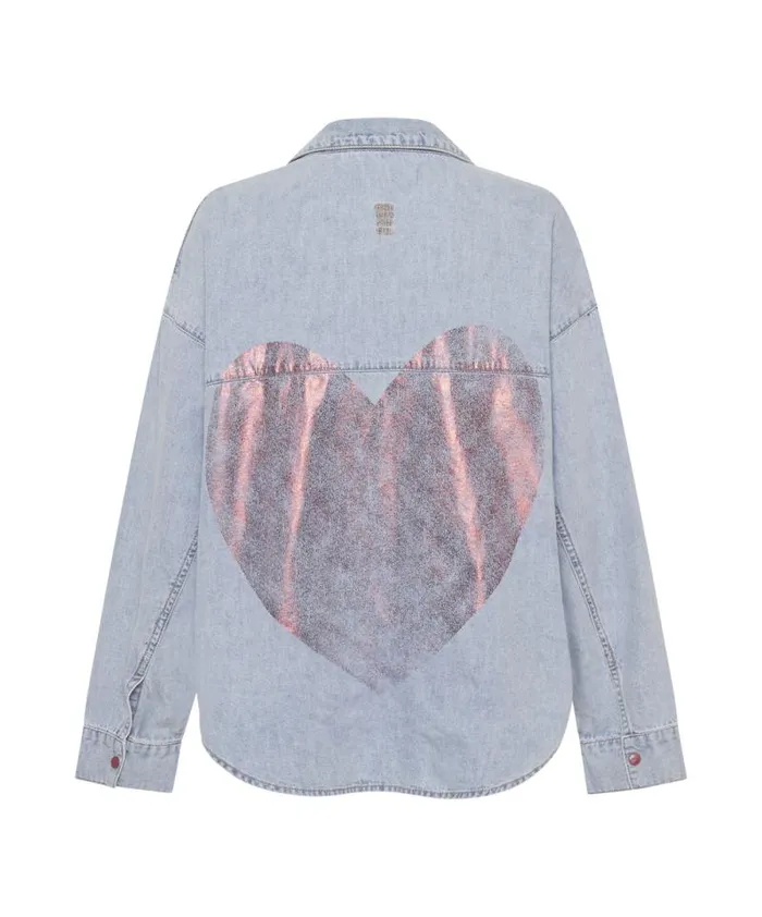Women RED DEVIL HEART DARIA DENIM SHIRT One Teaspoon Denim Tops Women RED DEVIL HEART DARIA DENIM SHIRT One Teaspoon Denim Tops