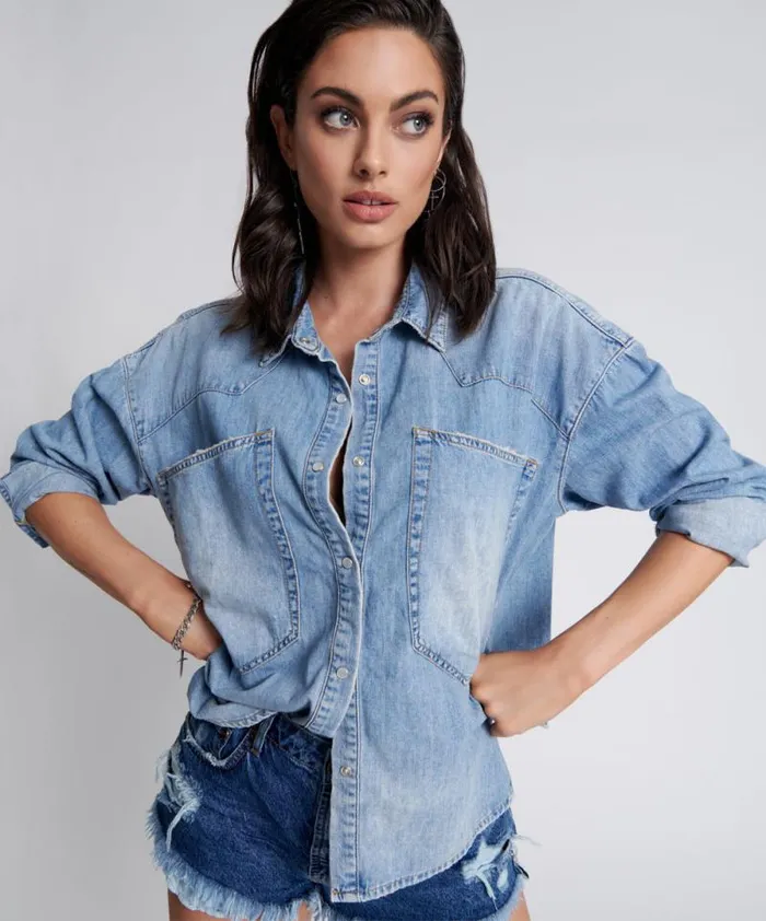 Women REVOLVER OVERSIZED DENIM SHIRT One Teaspoon Denim Tops Women REVOLVER OVERSIZED DENIM SHIRT One Teaspoon Denim Tops