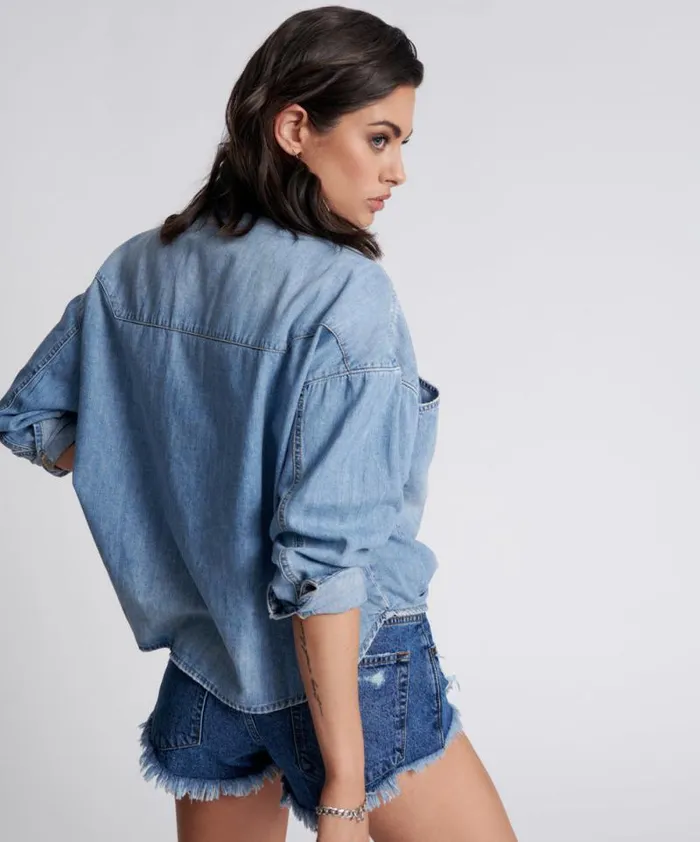 Women REVOLVER OVERSIZED DENIM SHIRT One Teaspoon Denim Tops Women REVOLVER OVERSIZED DENIM SHIRT One Teaspoon Denim Tops