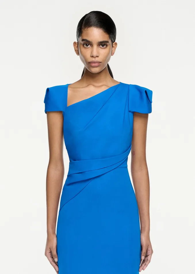 Women Roland Mouret Clothing Cap Sleeve Stretch Cady Midi Dress