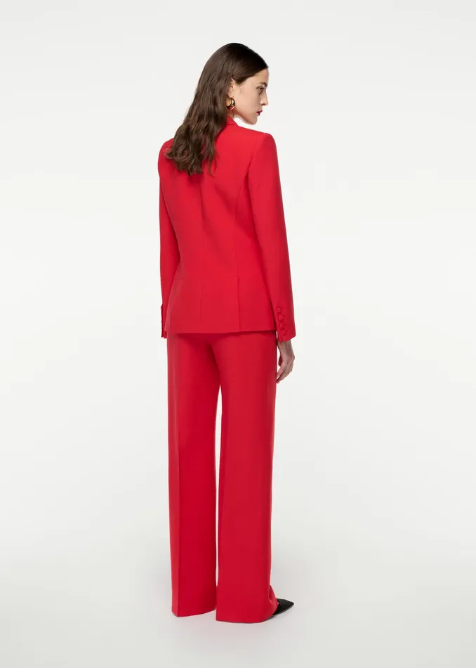 Women Roland Mouret Clothing Single Breasted Silk Wool Blazer
