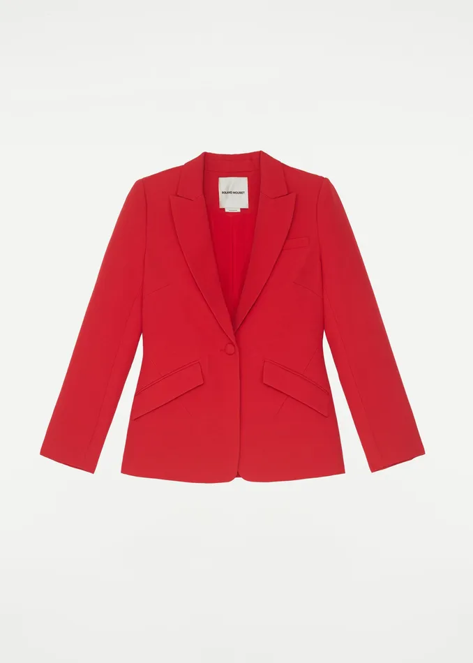 Women Roland Mouret Clothing Single Breasted Silk Wool Blazer
