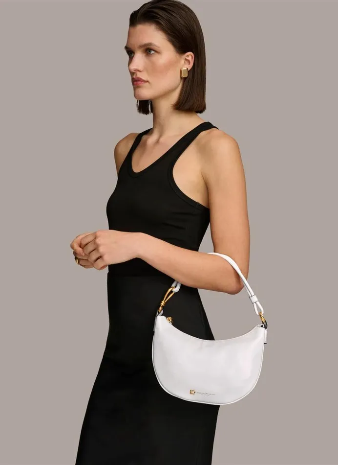 Women ROSLYN SMALL HOBO Briliant White Donna Karan New York Shoulder And Hobo Bags Women ROSLYN SMALL HOBO Briliant White Donna Karan New York Shoulder And Hobo Bags
