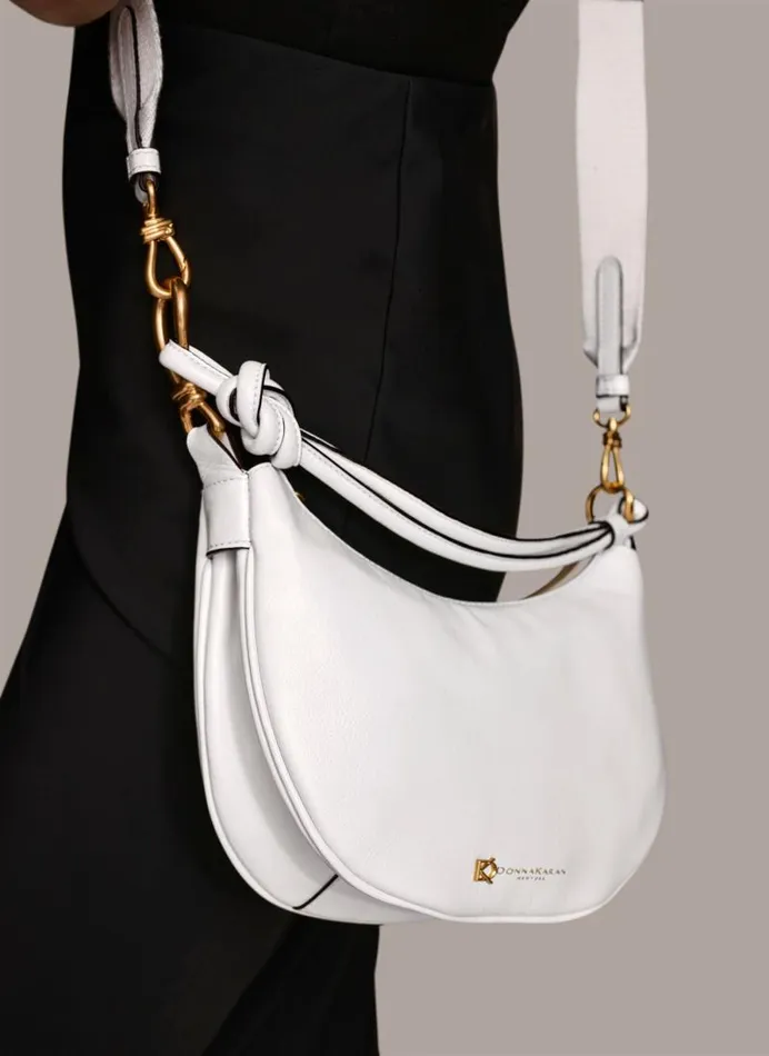 Women ROSLYN SMALL HOBO Briliant White Donna Karan New York Shoulder And Hobo Bags Women ROSLYN SMALL HOBO Briliant White Donna Karan New York Shoulder And Hobo Bags
