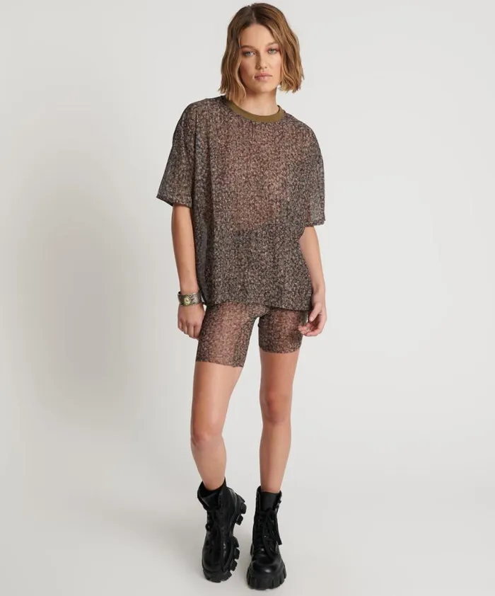 Women SAFARI CAMO MESH BIKE SHORTS One Teaspoon Bottoms