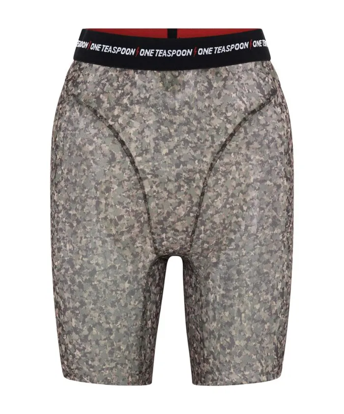 Women SAFARI CAMO MESH BIKE SHORTS One Teaspoon Bottoms Women SAFARI CAMO MESH BIKE SHORTS One Teaspoon Bottoms